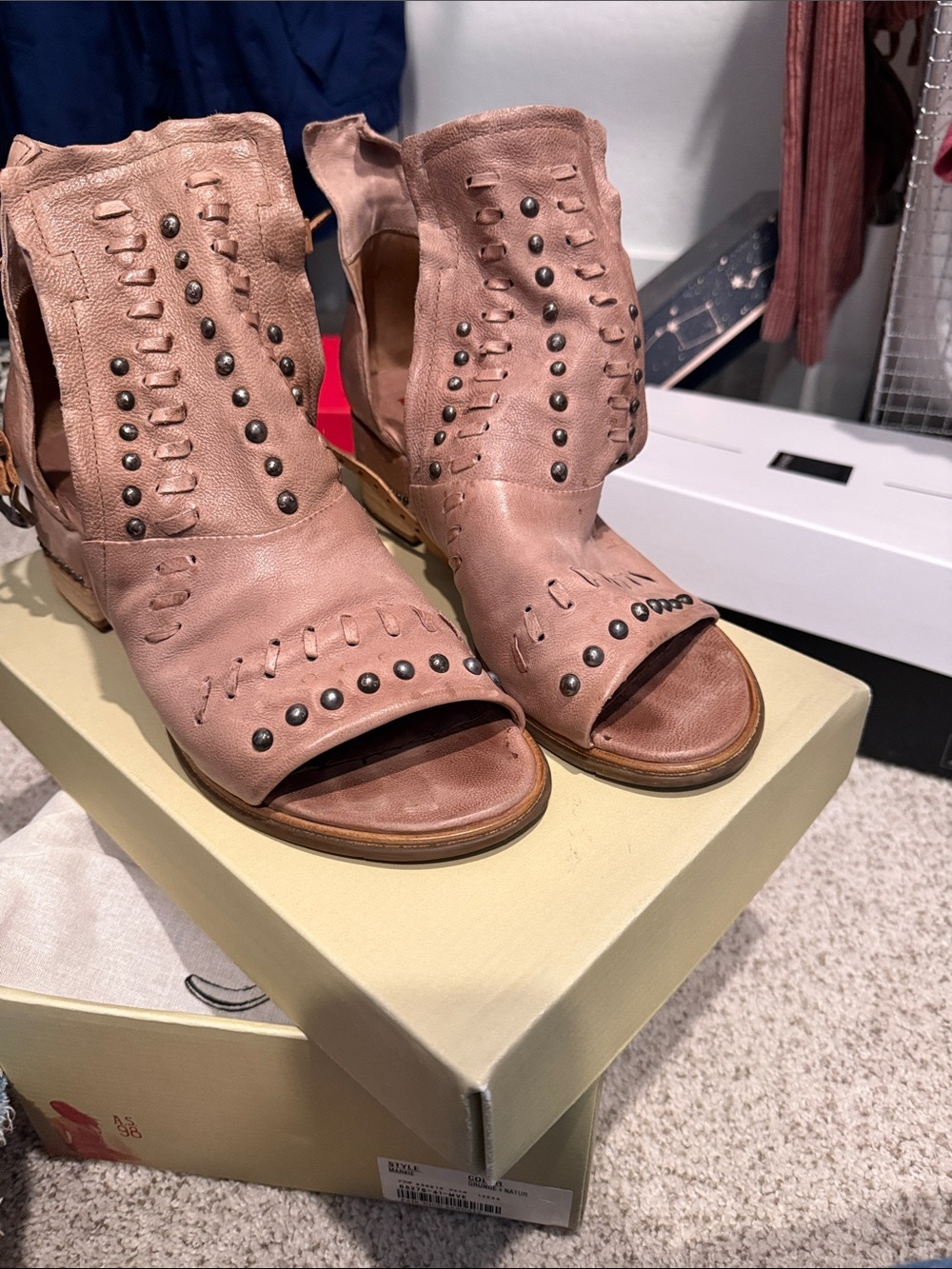 A.S.98 small block chunk heel sandal. Worn once.